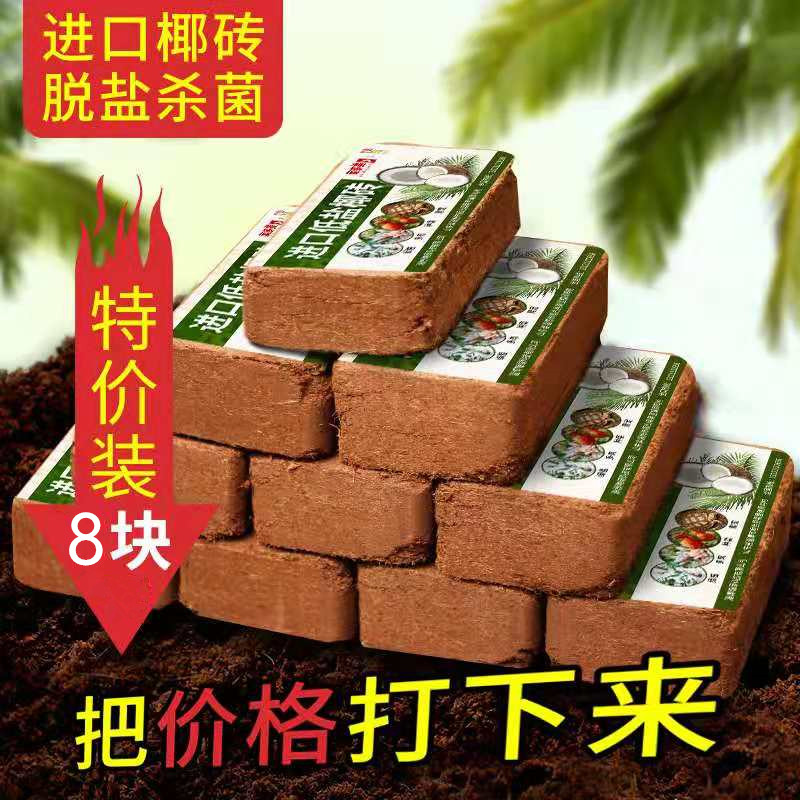 Coconut brick soil flower cultivation fertilizer nutrient soil vegetable coconut bran fleshy soil plant general desalination loess planting flower soil