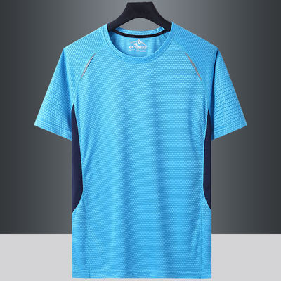Outdoor short-sleeved men's quick-drying T-shirt 2025 summer thin round-neck sweat-absorbing, breathable, quick-drying running sport top trend