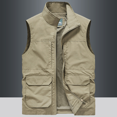Жилеты 2024春夏薄款户外休闲马甲男士多口袋速干透气工装摄影钓鱼马夹