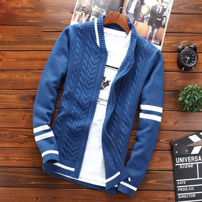Spring and autumn men's youth fashion casual 2021 new knitwear men's Korean slim student sweater jacket tide