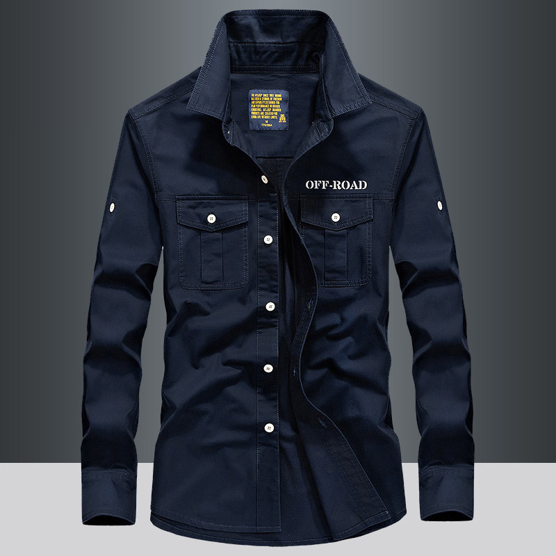 In spring 2023, new long sleeved shirt men's shirt pure cotton business leisure large number of outdoor thin shirt