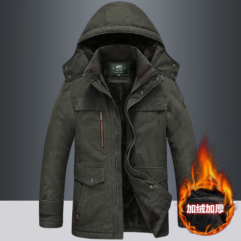 Thickened Cotton Jersey Man Casual Loose large size Size Warm Tooling Cotton Padded Jacket Men Winter Coats Men's Cotton Clothing Tide