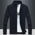 Mùa xuân 2018 áo len nam mới cho nam áo len cổ áo cardigan cổ áo len giản dị đan áo khoác thủy triều áo len cardigan nam Cardigan
