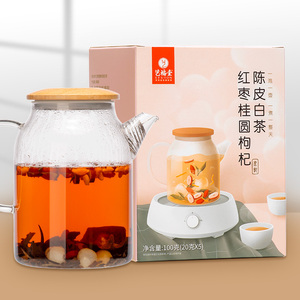 艺福堂花茶组合茶壶茶杯加热电陶炉水果茶红枣桂圆枸杞茶陈皮白茶