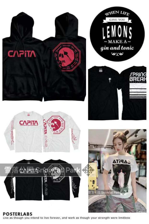 CAPITA DOA 2021 new single board short-sleeved T-shirt hoodie men and women with the same