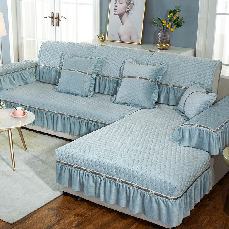 Sofa cushion winter plush thickened anti-slip upscale all-bag sofa cover modern minimalist sofa cushion Sub-set