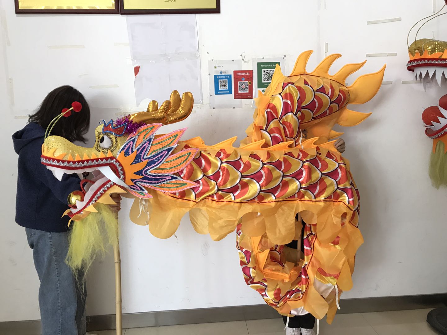 Children's dragon dance student dragon dance No. 5 8 inch dragon children's dragon dance props 7-14 years old dragon dance lion dance props