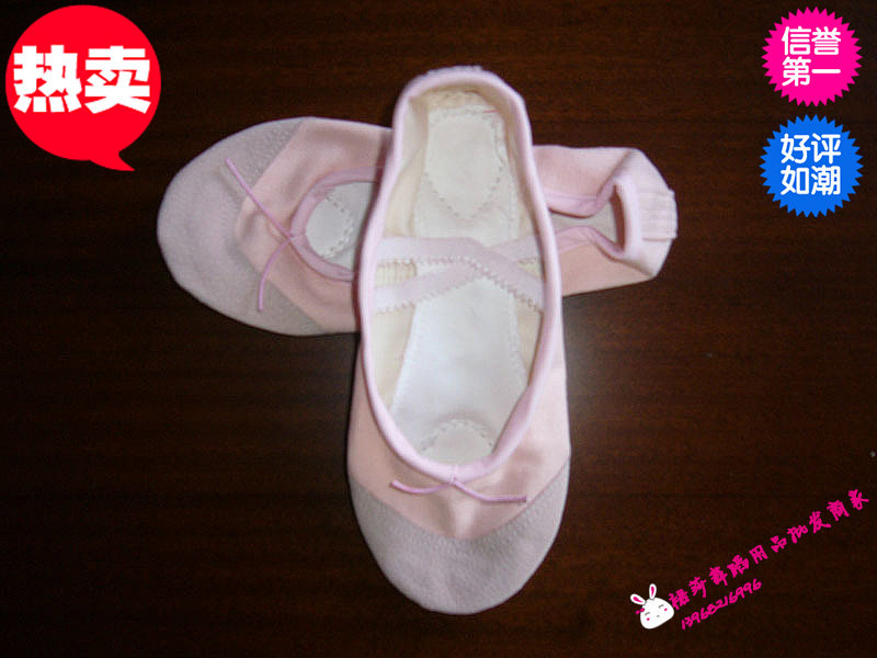 Promotional Pink Children's Dance Shoes Adult Soft Sole Ballet Shoes Cloth Shoes Rhythmic Gymnastics Shoes Yoga Leather Toe