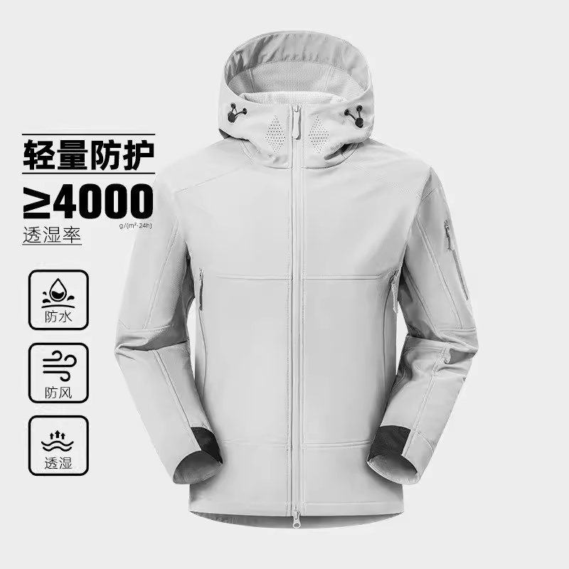 【Jiaozi】Outdoor Functional Triple-Protection Fabric Windproof and Waterproof Fleece Couple's Jacket Softshell Jacket