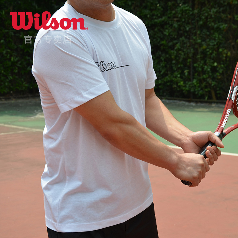 Wilson Wilson 2022 summer men's and women's sports short-sleeved couples light-colored polyester fiber tennis clothing