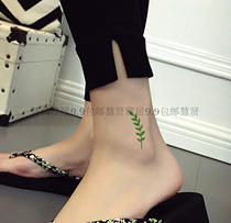 Tattoo stickers watercolor flowers fresh grass leaf plants Hand drawn tattoos Waterproof realistic male and female couples lasting tattoos