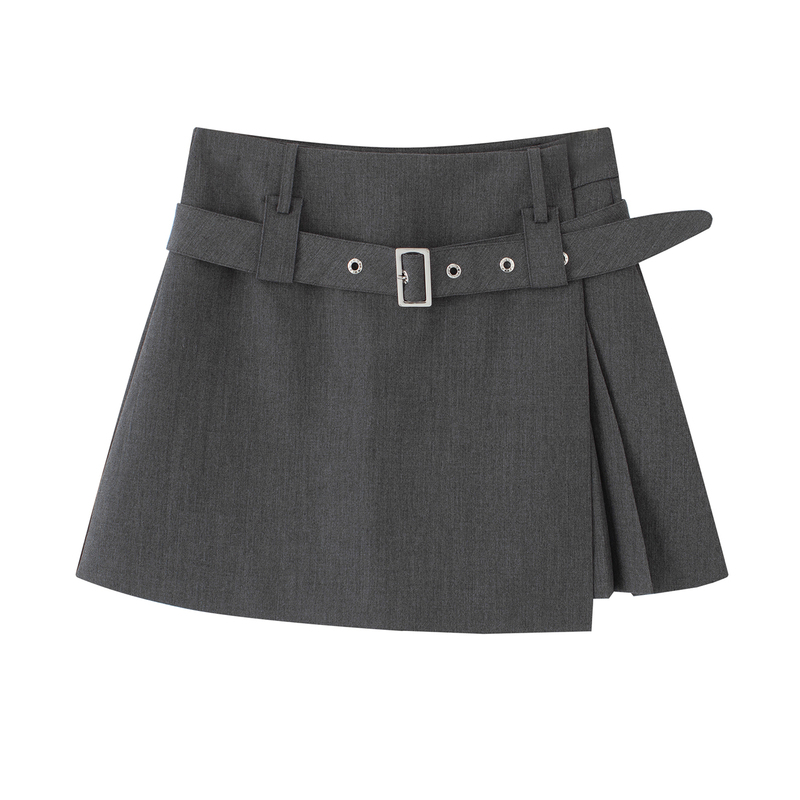 Bird+ Detachable Fabric Belt! 2025 Autumn New High-Waisted Slimming A-Line Suit Casual Skirt Shorts for Women