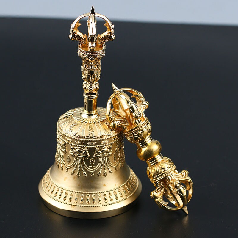 銅製 法器 手揺鈴 五股金剛密鈴 金剛杵銅鈴 装飾品 工芸品 置物 【公式