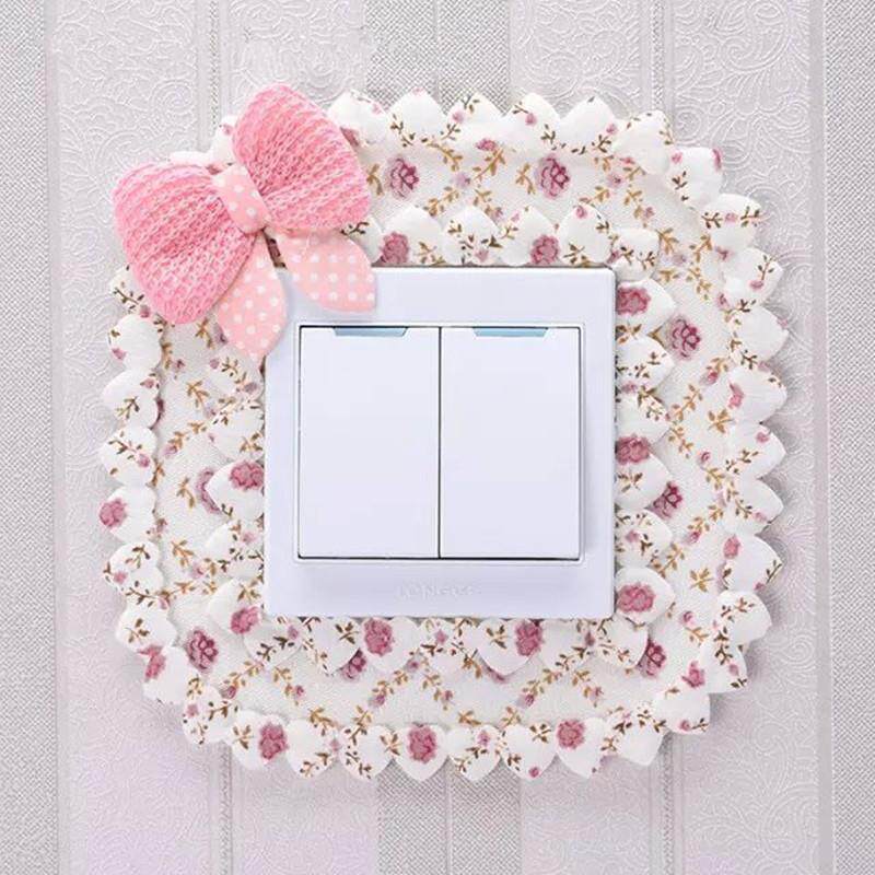 Cloth art switch sticker double triple switch protective sleeve creative living room bedroom light socket decoration closed fire patch brief about modern