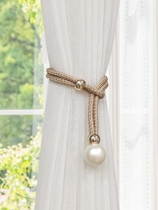 Light luxury high-end pearl curtain straps one pair of gauze curtain buckles straps and rope accessories curtain buckles and rope bindings