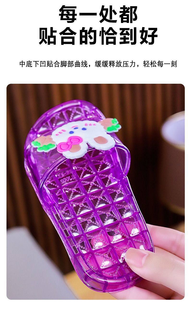 亲子儿童水晶女童凉拖鞋不臭脚防滑可爱软底室内外穿透明沙滩拖鞋 — 9