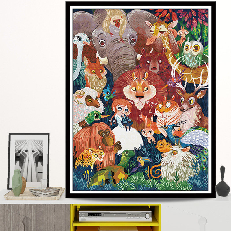 KS cross stitch self embroidery handmade happy home full embroidery animal cartoon living room porch simple 2022 new embroidery