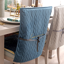 Nordic leaf grain velvet home chair cover cloth art modern minimalist seat back cover backrest cover hotel chair cover