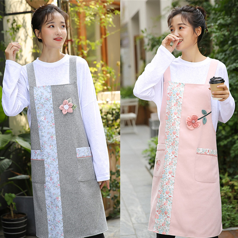 Fashion outside wear creative home cartoon apron kitchen Korean version of cute princess work clothes Man Di Er housework apron