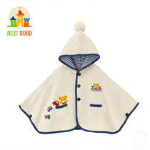 British Next Road childrens clothing baby spring and autumn hooded cloak windproof cartoon bear cloak outing coat cotton