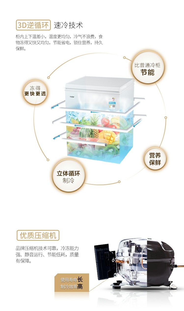Tủ đông nhỏ Tủ đông Tủ lạnh Tủ lạnh hộ gia đình Tiết kiệm năng lượng Tủ đông mạnh mẽ Haier / Haier BC / BD-102HT - Tủ đông tủ đông 300 lít