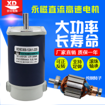 12V DC Motor 300W Brushed Motor High Power Adjustable High Speed DC Motor 24V High Torque Motor