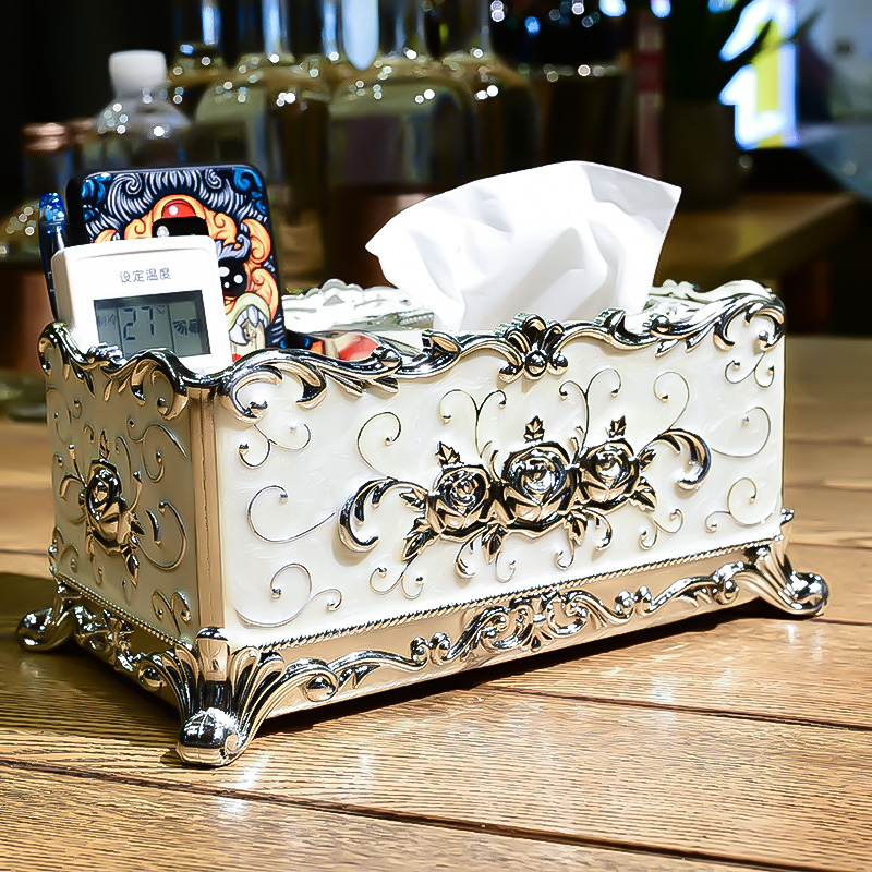 European tissue box Living room removable toilet paper remote control storage Nordic ins creative simple coffee table multi-function napkin