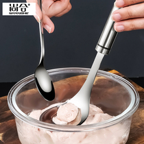 Household stainless steel meatball maker kitchen fried meatball spoon gadget press fish ball dug spoon artifact