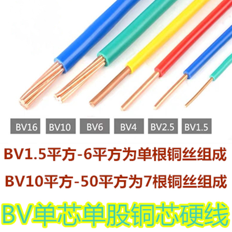 Pure copper RV BV BVR single core strand multi-strand soft and hard pure copper wire 0 5 0 75 1 0 1 5 2 5 square