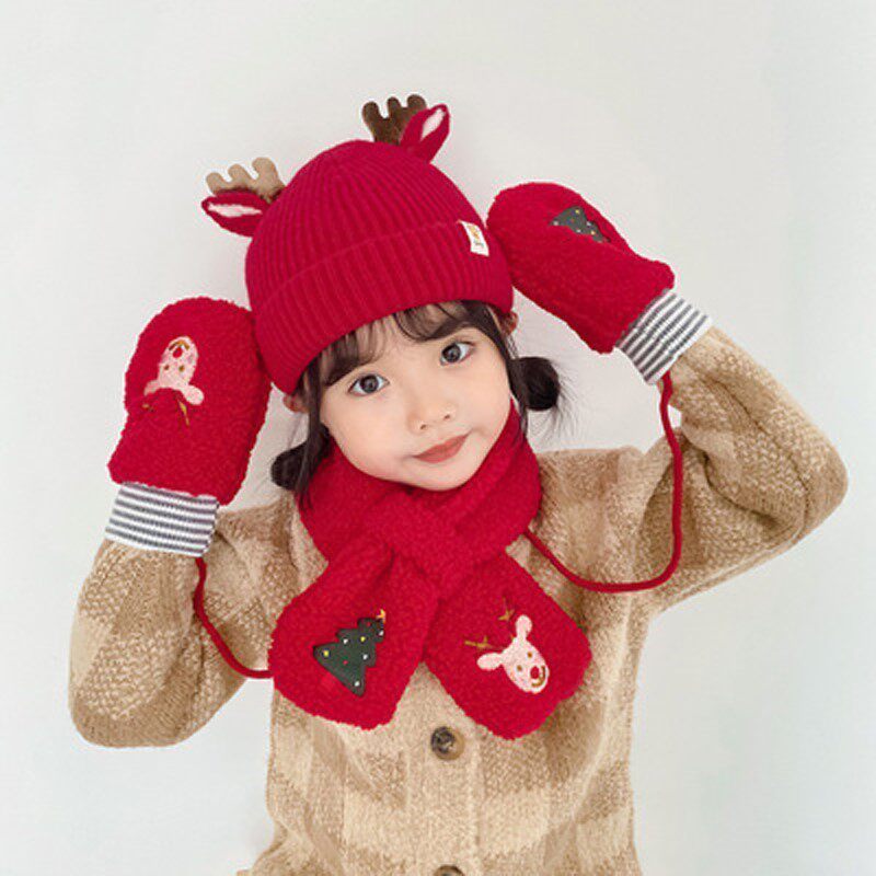 Baby Hat Autumn Winter Knit Wool Cord Hat Winter Man Warm Cover Head Cap Woman Cute Plus Suede Plus 1225d