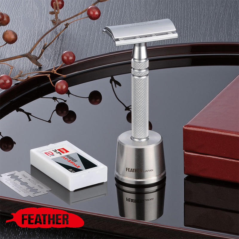 Japanese Imported Feather Manual Razor for Men, Traditional Double-Edged Blade Shaving Razor, Gift Present
