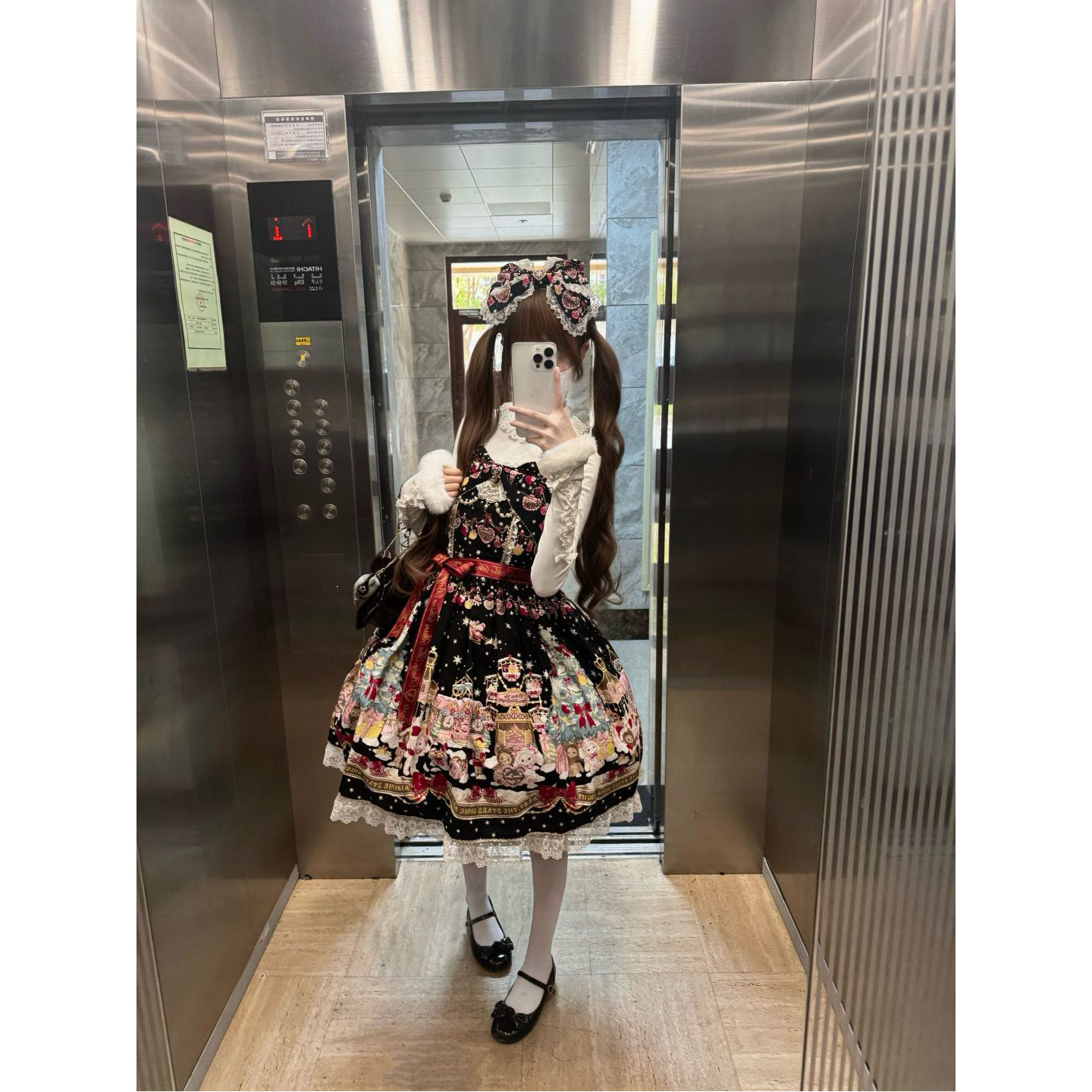 Black Rabbit Bear Type 1 Long-Sleeved Shirt Lolita Dress JSK Lolita Christmas Dress Market Princess Dress