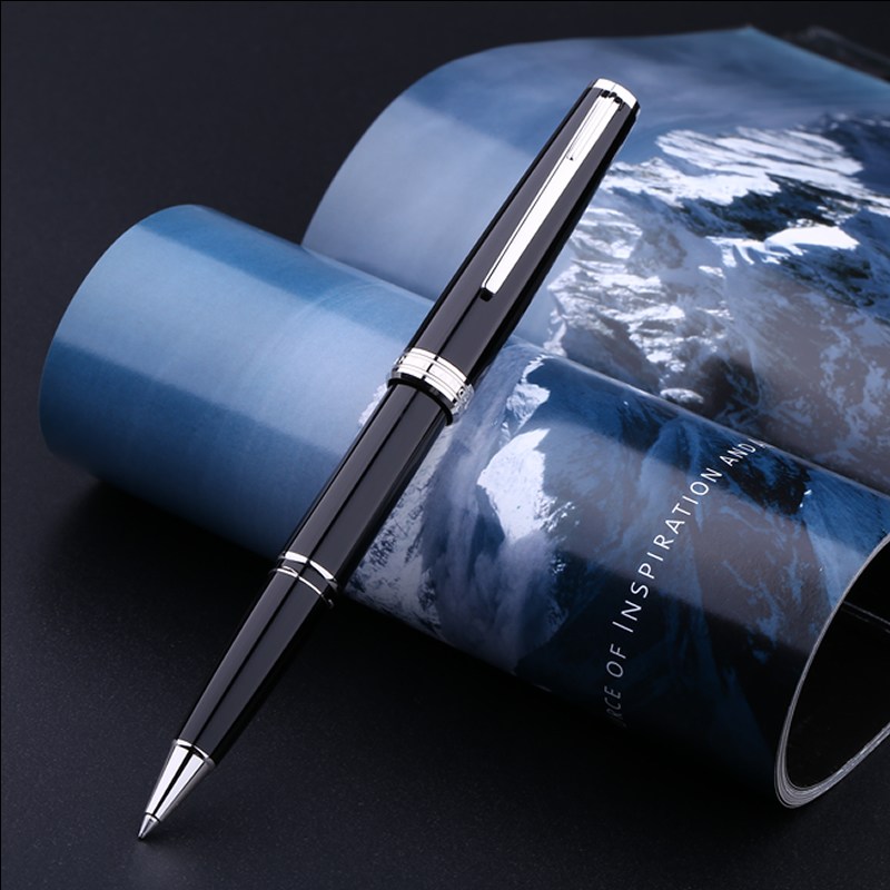 Montblanc Business Exquisite High-End Pix Black Platinum-Plated Water-Based Pen Ballpoint Pen Signature Pen 114796 Genuine