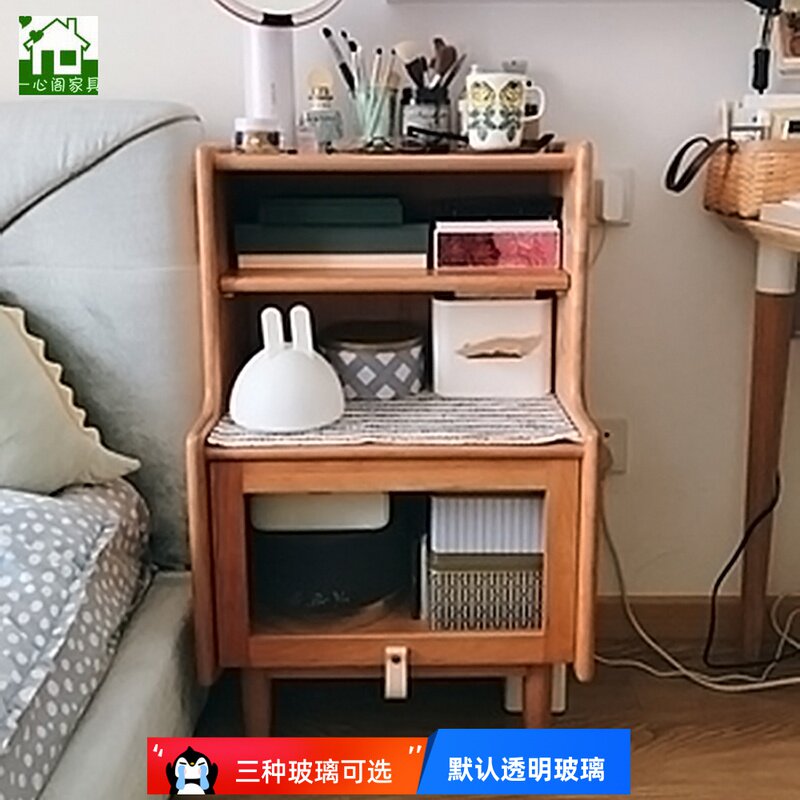 Yixin Pavilion--Nordic solid wood organ small side cabinet simple modern bedside table home mini small bookcase magazine cabinet