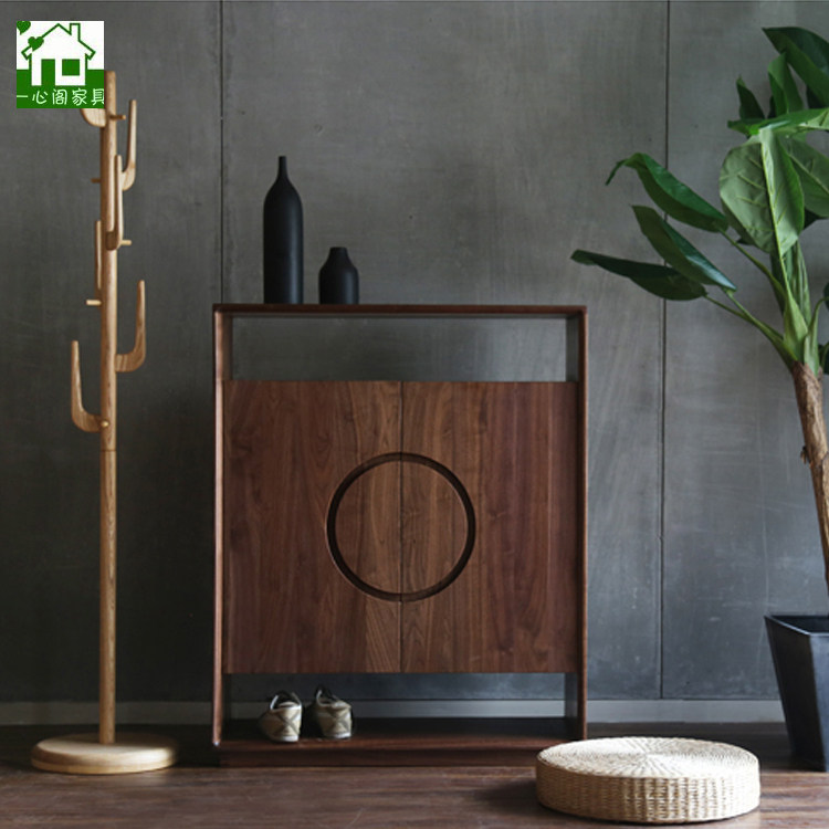 Shoe Rack Domestic Doorway Solid Wood Minimalist Door Hall Retro Containing Cabinet Xuan Guan Cabinet Nordic Large Capacity Locker Shoes Cabinet-Taobao