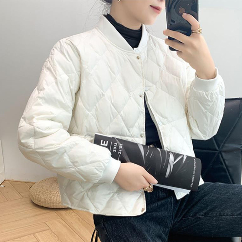 Petite Lightweight down Jacket for Women, Short Quilted Cotton Coat, Lightweight Quilted Loose Baseball Jacket, Slimming Autumn and Winter Cotton Coat