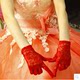 新娘婚纱手套蕾丝红色白色结婚手套婚庆婚礼手套短款长款缎面手套