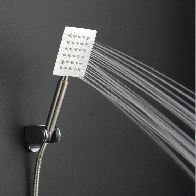 Stainless steel shower pressurized rain shower head hand-held rain shower head hand spray lotus head shower head hose