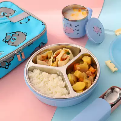 304 stainless steel Children boxes primary and middle school students cell bento box insulation multi-plate anti-scalding portable lunch box