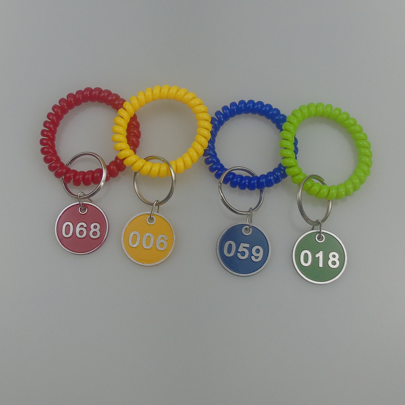 Spring Bracelet Aluminum Alloy Handtag Listed Metal Number Card Sauna Key Deposit Swimming Bathroom Number Plate