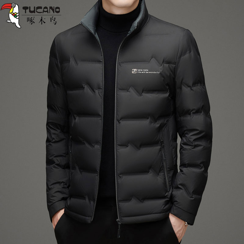 Woodpecker down Jacket Men's Autumn and Winter New White Duck down Lightweight Casual Warm Stand Collar Slim Fit Jacket Woodpecker down Jacket Men's Autumn and Winter New White Duck down Lightweight Casual Warm Stand Collar Slim Fit Jacket