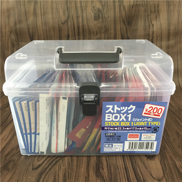 Japan DAISO big creative desktop mask skin-care products with cover containing box home medicine box transparent finishing box