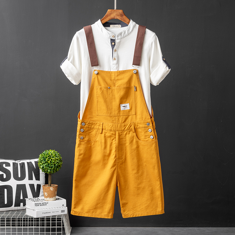 Amei Casual Summer Suspender Shorts for Men, Loose Fit, Plus Size, Couple's Outfit, Overalls, Trendy Men's Five-Point Pants Amei Casual Summer Suspender Shorts for Men, Loose Fit, Plus Size, Couple's Outfit, Overalls, Trendy Men's Five-Point Pants