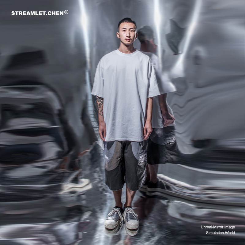 STREAMLET CHEN: WASHING PANTS industrial three-color washing to make old tooling loose five-point pants