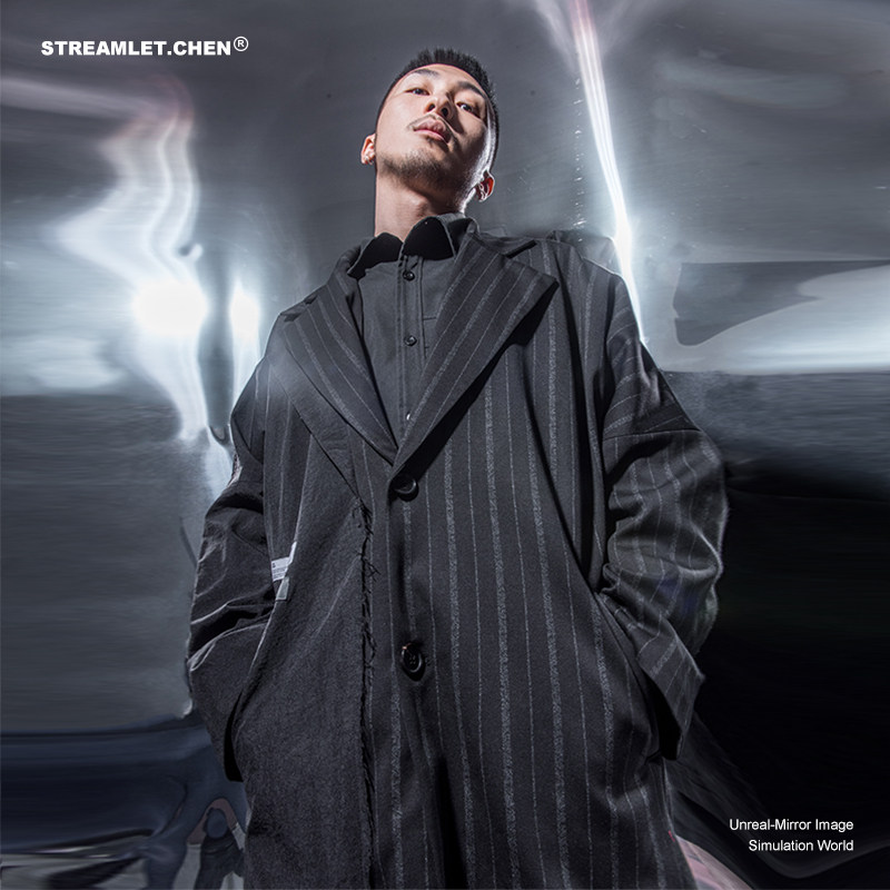 (Tide woo exclusive) STREAAMLET CHEN: Structural pieces to build dark windbreaker