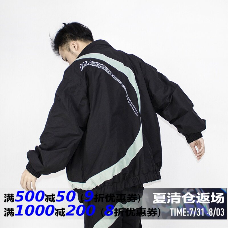 STR: ARC MOTION JACKET Color ARC CUT OFF SHOULDER LOOSE SPORTS JACKET JACKET