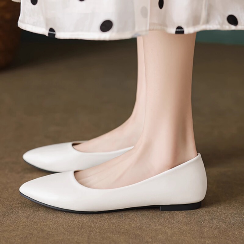 Wild Goat Super Soft Sheepskin Flats Women's Flat Low-Heeled Spring and Autumn Shoes 2026 New Genuine Leather Women's Shoes Wild Goat Super Soft Sheepskin Flats Women's Flat Low-Heeled Spring and Autumn Shoes 2026 New Genuine Leather Women's Shoes