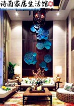 Nordic wrought iron lotus leaf wall decoration model room soft hanging pendant Hotel Club restaurant Villa wall decoration