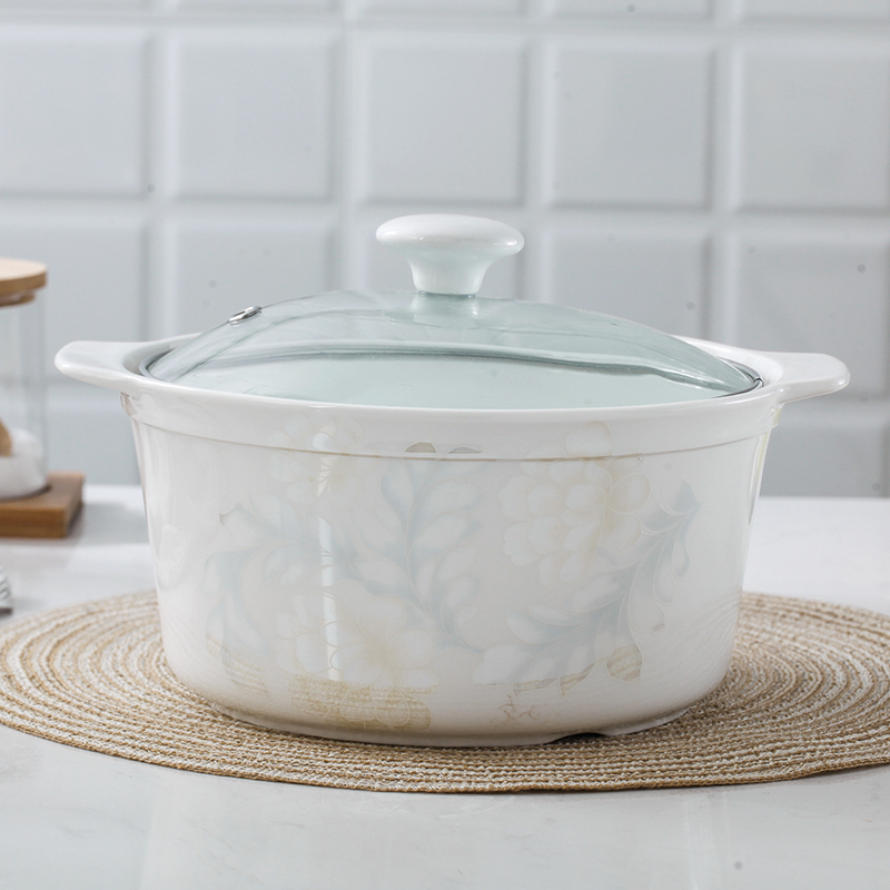 Jingdezhen single loading ceramic tableware continental flame bao contains soup pot round with cover ears against the iron saucepan
