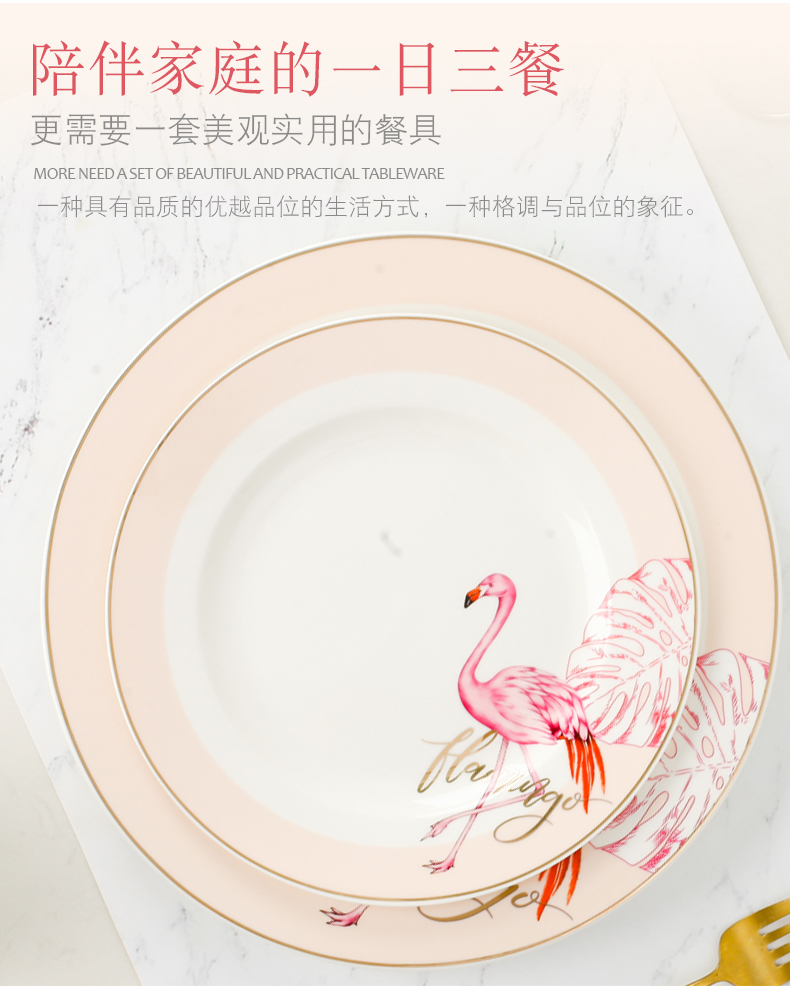 Ipads China tableware suit dishes with Korean cartoon small pure and fresh and contracted jingdezhen ceramic dishes set combination